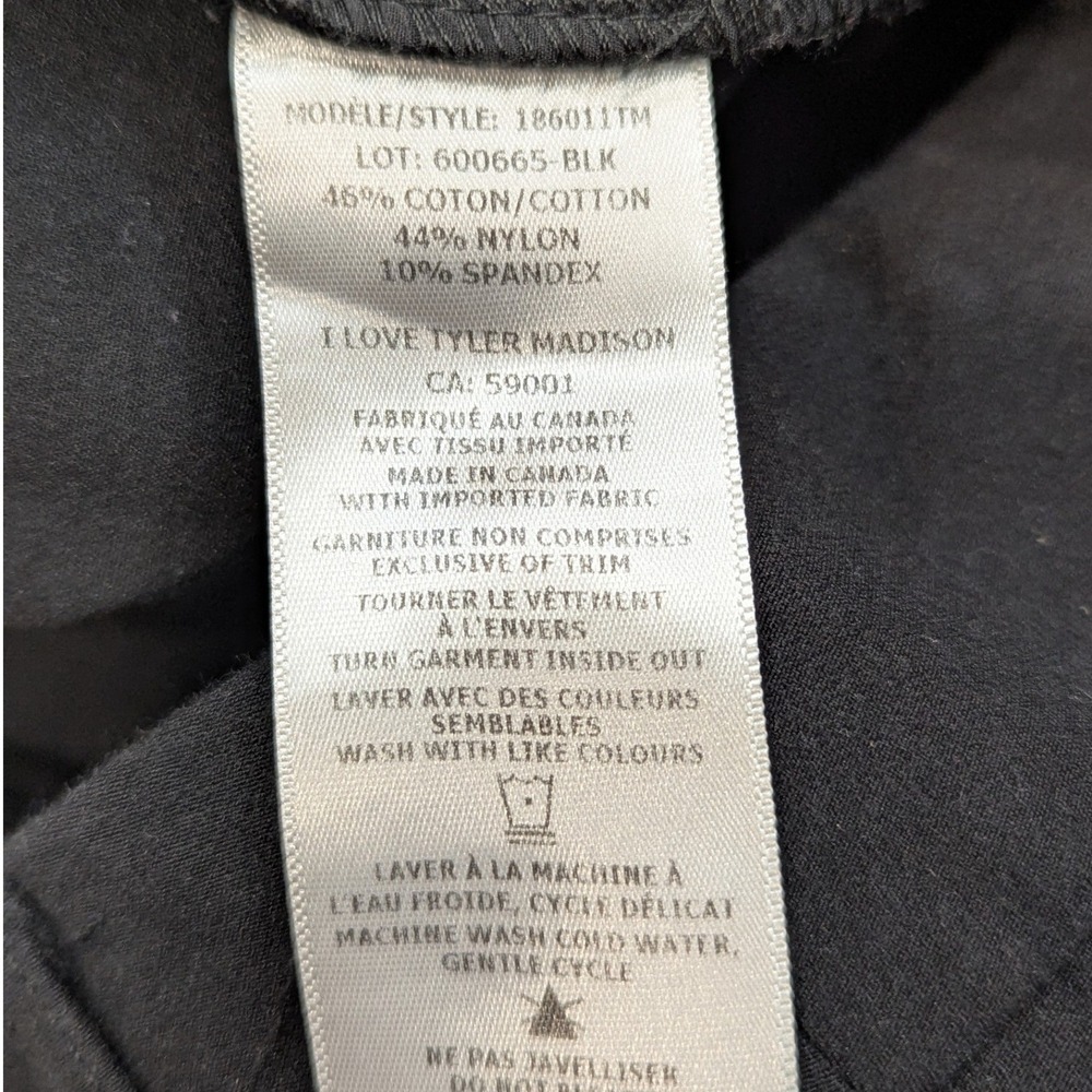 ILTM I Love Tyler Madison Large Womens Black Straight Leg Pants Vented Step Hem - Picture 6 of 7